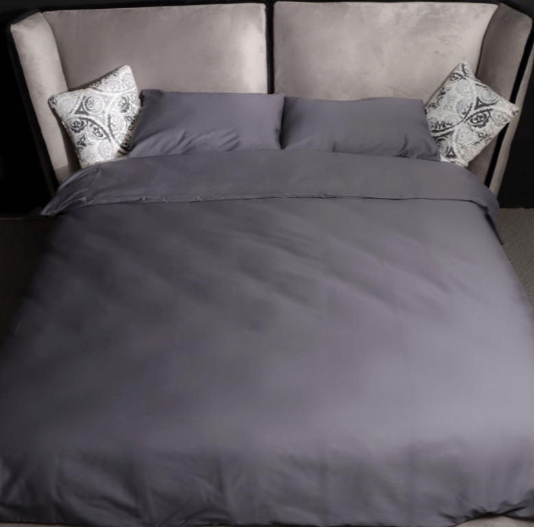 סט מצעים אפור זוגי סאטן 400 – 160/200