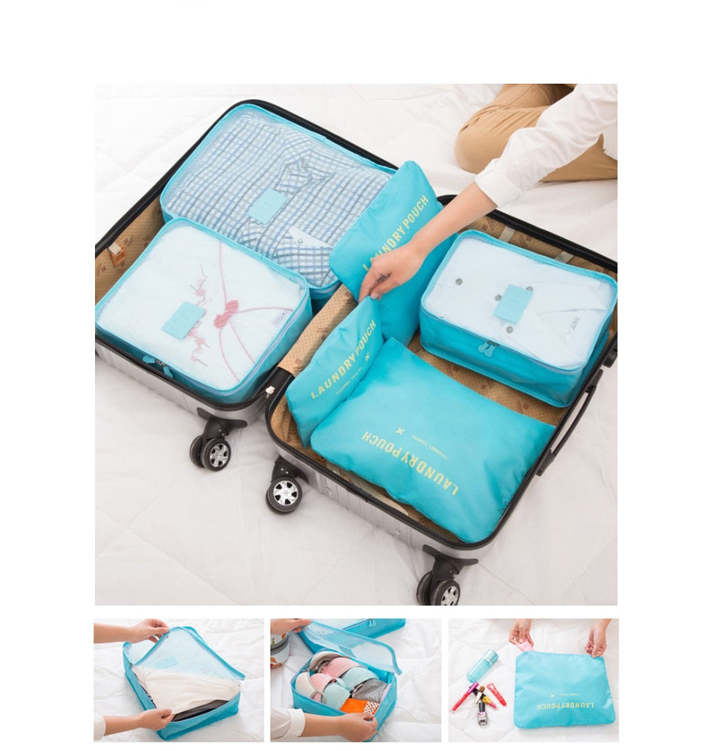 מארז של 6 אירגוניות מעוצבות בגדלים שונים לחופשות וטיולים - SiliCoverstore