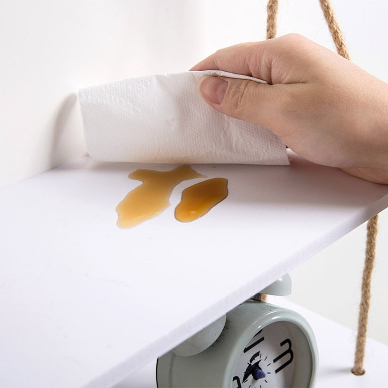 מדפי עץ לתלייה בסגנון מקרמה עדין