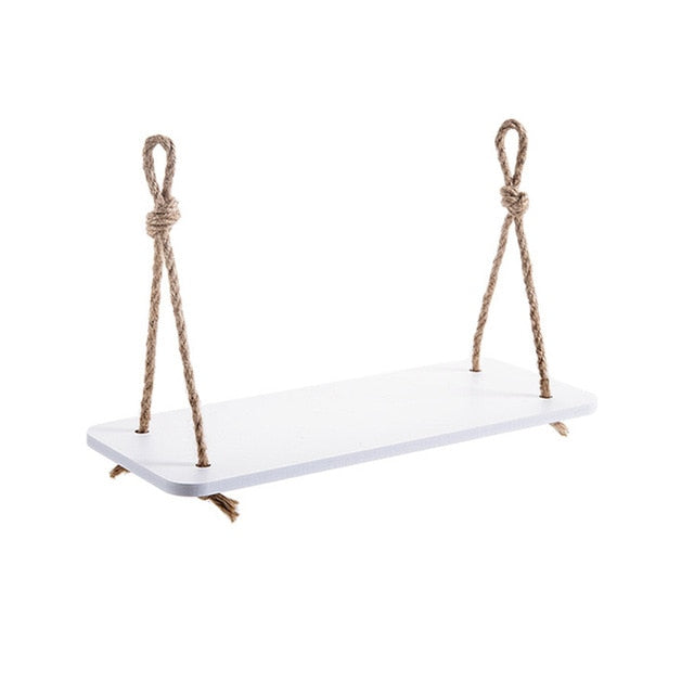 מדפי עץ לתלייה בסגנון מקרמה עדין