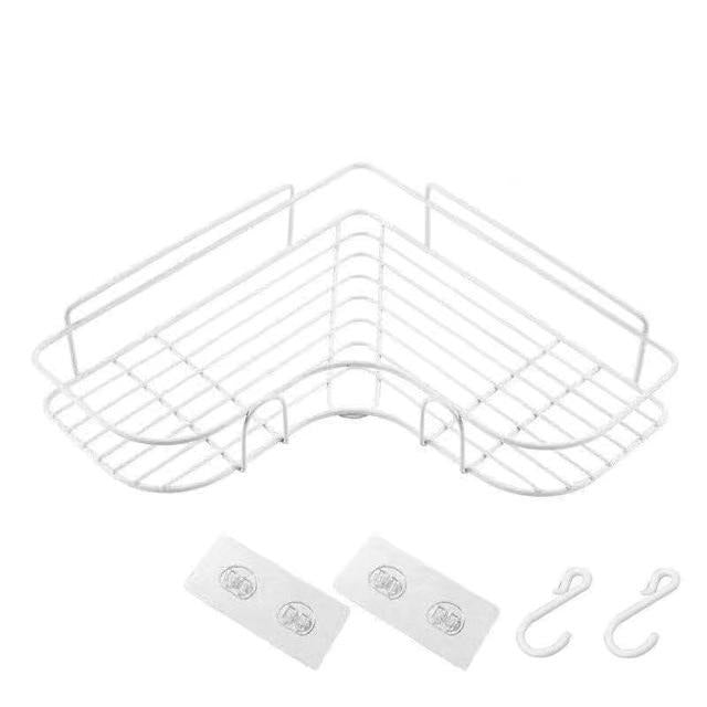 מדף מעוצב למקלחת כולל אביזרי תליה