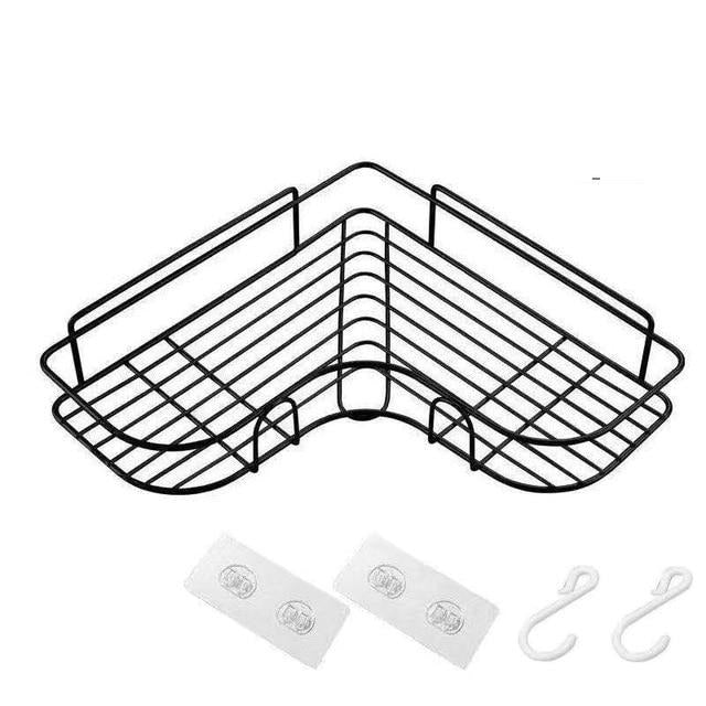 מדף מעוצב למקלחת כולל אביזרי תליה